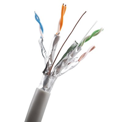 Kabel Ethernet 10 Gigabit PVC Tembaga 23awg 0.57mm Cat6a Kabel Ethernet Terlindung