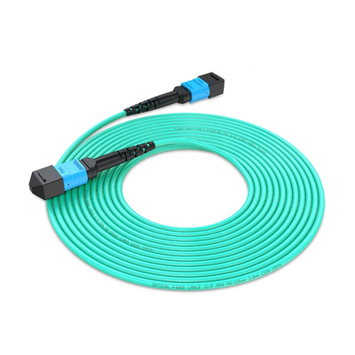 12 Fiber LSZH 10M TYPE B Mpo To Mpo Fiber Cable OM3 Fiber Patch Cord